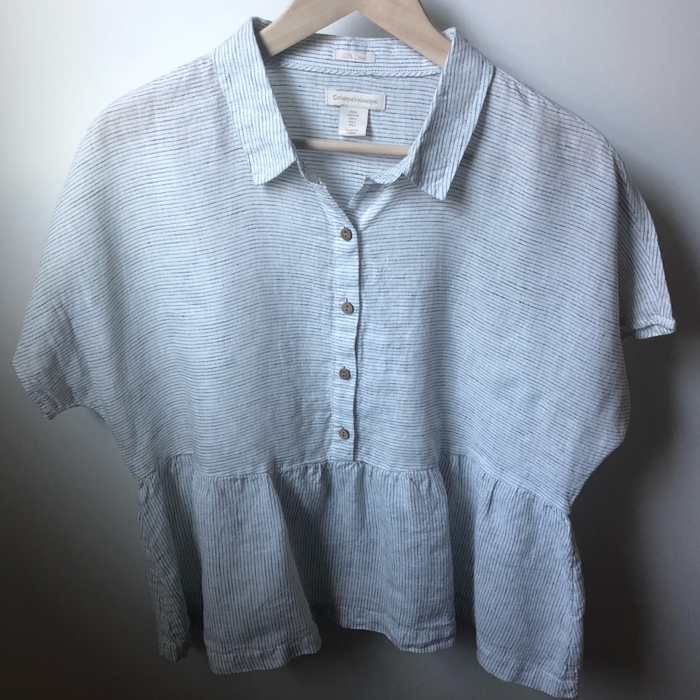 Catherine Malandrino Linen Blouse